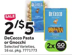 Stop&Shop DeCecco Pasta or Gnocchi offer