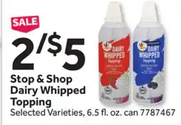 Stop&Shop Stop & Shop Dairy Whipped Topping offer