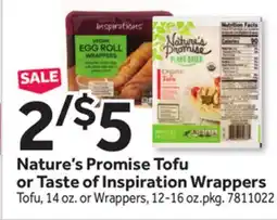 Stop&Shop Nature's Promise Tofu or Taste of Inspiration Wrappers offer