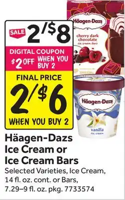 Stop&Shop Häagen-Dazs Ice Cream or Ice Cream Bars offer