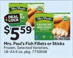 Stop&Shop Mrs. Paul's Fish Fillets or Sticks offer