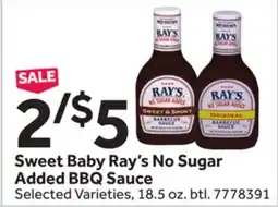 Stop&Shop Sweet Baby Ray's No Sugar Added BBQ Sauce offer