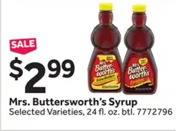 Stop&Shop Mrs. Buttersworth's Syrup offer