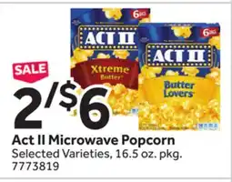 Stop&Shop Act II Microwave Popcorn offer