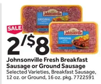 Stop&Shop Johnsonville Fresh Breakfast Sausage or Ground Sausage offer