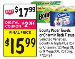 Stop&Shop Bounty Paper Towels or Charmin Bath Tissue offer