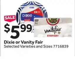 Stop&Shop Dixie or Vanity Fair offer