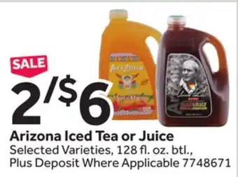 Stop&Shop Arizona Iced Tea or Juice offer