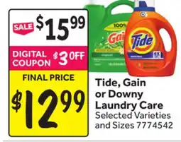 Stop&Shop Tide, Gain Or Downy Laundry Care offer