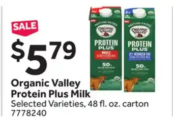 Stop&Shop Organic Valley Protein Plus Milk offer