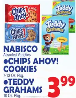 Bravo Supermarkets NABISCO Assorted Varieties CHIPS AHOY! COOKIES, TEDDY GRAHAMS offer