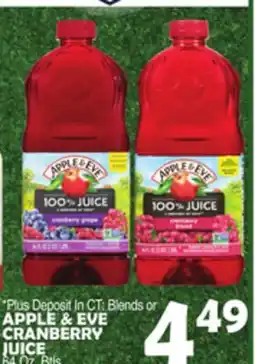 Bravo Supermarkets APPLE & EVE CRANBERRY JUICE offer