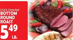 Bravo Supermarkets U.S.D.A. Choice Beef BOTTOM ROUND ROAST offer