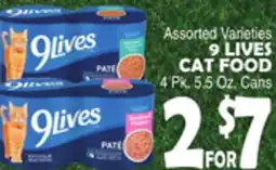 Bravo Supermarkets 9 LIVES CAT FOOD offer