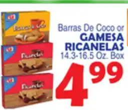 Bravo Supermarkets Barras De Coco or GAMESA RICANELAS offer