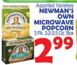 Bravo Supermarkets NEWMAN'S OWN MICROWAVE POPCORN offer