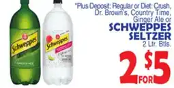 Bravo Supermarkets Crush, Dr. Brown's, Country Time Ginger Ale or SCHWEPPES SELTZER offer