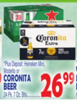 Bravo Supermarkets HEINEKEN MINI, MODELLO OR CORONITA BEER offer