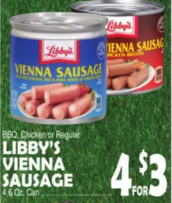 Bravo Supermarkets LIBBY'S VIENNA SAUSAGE offer