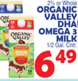 Bravo Supermarkets ORGANIC VALLEY DHA OMEGA 3 MILK offer