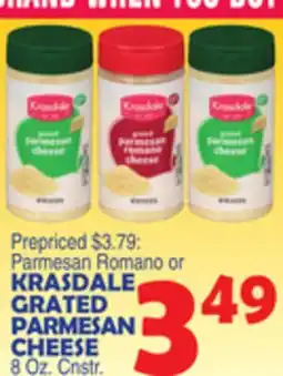 Bravo Supermarkets KRASDALE GRATED PARMESAN CHEESE offer
