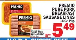 Bravo Supermarkets PREMIO PURE PORK BREAKFAST SAUSAGE LINKS offer