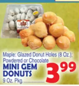 Bravo Supermarkets Maple: Glazed Donut Holes (8 Oz.) Powdered or Chocolate Mini Gem Donuts offer