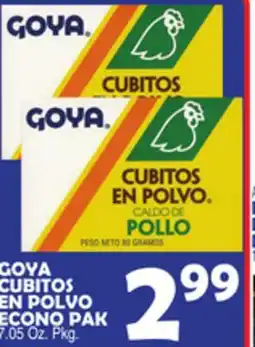 Bravo Supermarkets GOYA CUBITOS EN POLVO ECONO PAK offer