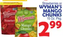 Bravo Supermarkets Strawberries or WYMAN'S MANGO CHUNKS offer