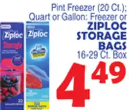 Bravo Supermarkets Pint Freezer (20 Ct.) Quart or Gallon: Freezer or ZIPLOC STORAGE BAGS offer