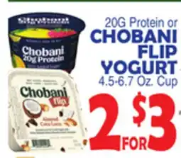 Bravo Supermarkets CHOBANI FLIP YOGURT offer