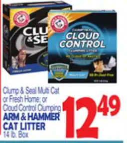 Bravo Supermarkets Cump & Seal Multi Car or Fresh Home, or Cloud Cortbol ClumpingARM & HAMMER CAT LITTER offer