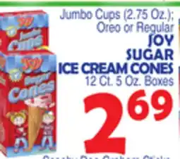 Bravo Supermarkets JOY SUGAR ICE CREAM CONES offer