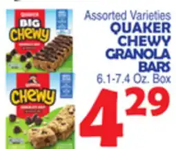 Bravo Supermarkets QUAKER CHEWY GRANOLA BARS offer