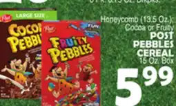 Bravo Supermarkets POST PEBBLES CEREAL offer