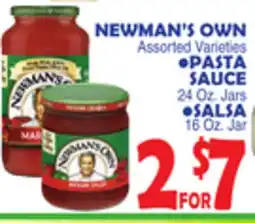 Bravo Supermarkets NEWMAN'S OWN PASTA SAUCE or SALSA offer