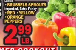 Bravo Supermarkets BRUSSELS SPROUTS • RED • YELLOW • ORANGE PEPPERS offer