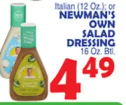 Bravo Supermarkets NEWMAN'S OWN SALAD DRESSING offer
