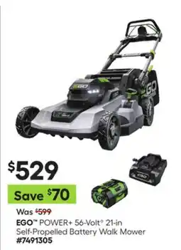 Lowe's POWER+ 56-Volt° 21-in Self-Propelled Battery Walk Mower offer