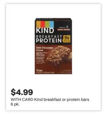 CVS Kind breakfast or protein bars offer