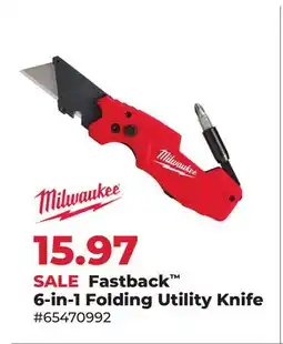 Runnings MILWAUKEE Fastback 6-in-1 Folding Utility Knife offer