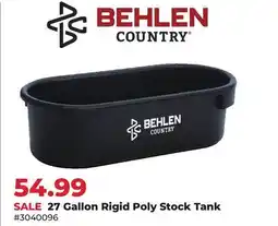 Runnings BEHLEN 27 Gallon Rigid Poly Stock Tank offer