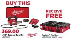 Runnings Milwaukee M18 Grease Gun Kit offer