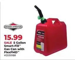 Runnings BRIGGS & STRATTON 5 Gallon Smart-Fill Gas Can with FlexFMD offer
