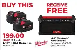 Runnings Milwaukee 2 Pack M18 XC5.0 Batteries offer