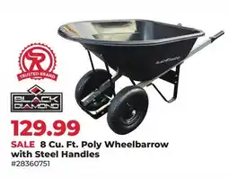 Runnings BLACK DIAMOND 8 Cu. Ft. Poly Wheelbarrow with Steel Handles offer