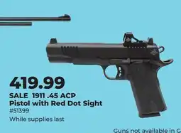 Runnings 1911 .45 ACP Pistol with Red Dot Sight offer