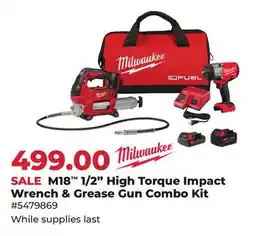 Runnings M18 1/2 High Torque Impact Wrench & Grease Gun Combo Kit offer