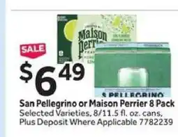 Stop&Shop San Pellegrino or Maison Perrier 8 Pack offer