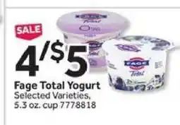 Stop&Shop Fage Total Yogurt offer